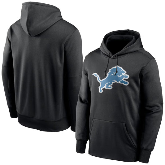 D.Lions Black Fan Gear Performance Pullover Hoodie Player Game Football Jerseys
