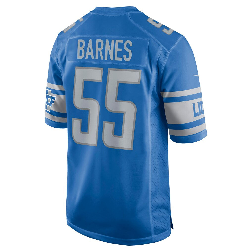 D.Lions Derrick Barnes #55 Player Blue Game Football Jerseys