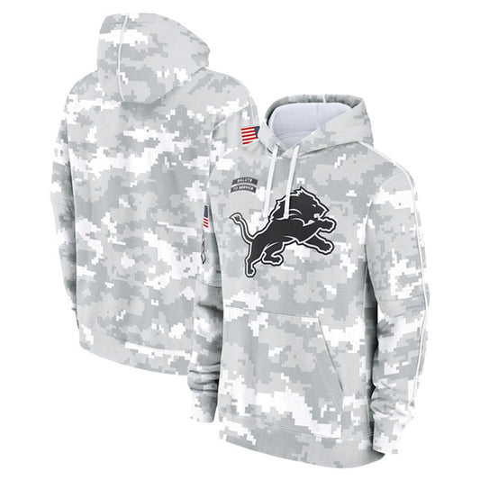D.Lions Player Salute To Service Pullover Hoodie Game Football Jerseys