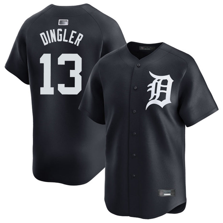 D.Tigers #13 Dillon Dingler Player Alternate Navy Game Baseball Jerseys