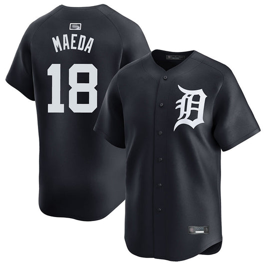 D.Tigers #18 Kenta Maeda Player Navy Home Replica Baseball Jerseys