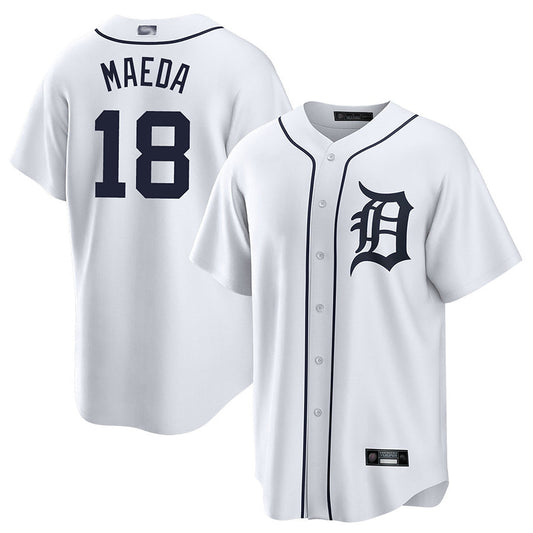 D.Tigers #18 Kenta Maeda Player Geay Road Home Replica Baseball Jerseys