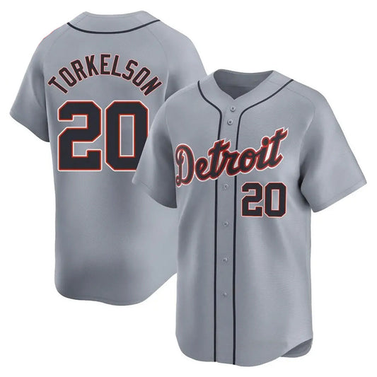 D.Tigers #20 Spencer Torkelson Player Gray Home Limited Baseball Jerseys