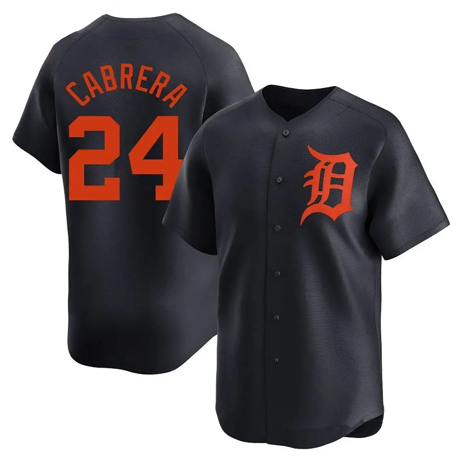 D.Tigers #24 Miguel Cabrera Player Navy Limited Home Baseball Jerseys