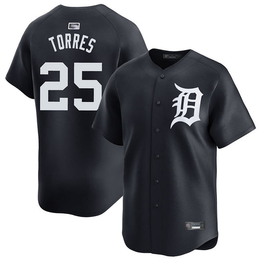 D.Tigers #25 Gleyber Torres Player Navy Replica Baseball Jerseys