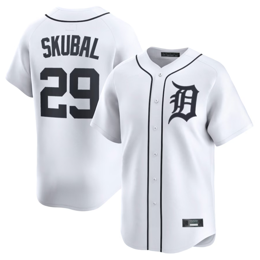 D.Tigers #29 Tarik Skubal Player White Home Limited Baseball Jerseys