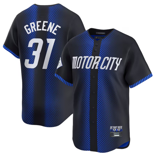 D.Tigers #31 Riley Greene Player Navy City Connect Limited Baseball Jerseys