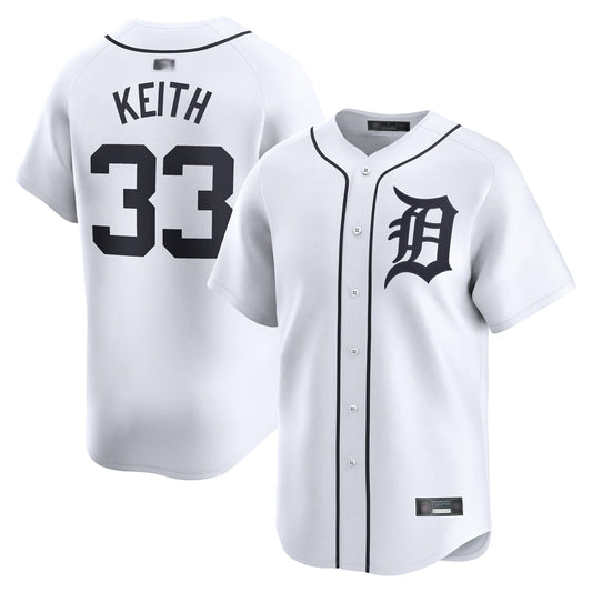 D.Tigers #33 Colt Keith Player White Home Limited Baseball Jerseys