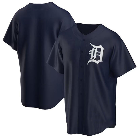 D.Tigers Blank Player Navy Alternate Replica Team Baseball Jerseys