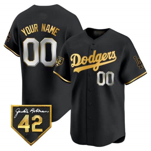 Custom LA.Dodgers Jackie Robinson Patch Vapor Premier Limited Baseball Jerseys