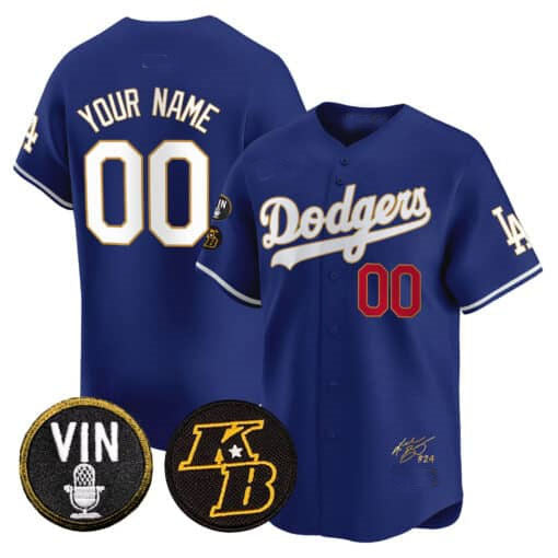 Custom LA.Dodgers Vin Patch Vapor Premier Limited Baseball Jerseys
