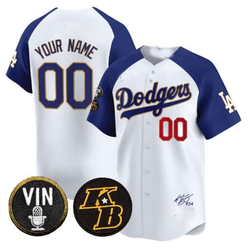 Custom LA.Dodgers Vin Patch Vapor Premier Limited Baseball Jerseys