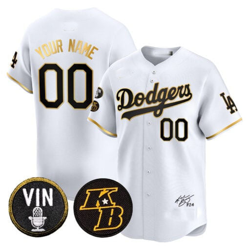 Custom LA.Dodgers Vin Patch Vapor Premier Limited Baseball Jerseys