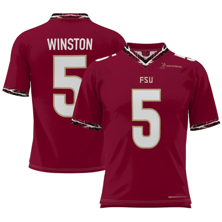 F.State Seminoles #5 Jameis Winston Player Heisman Football Jerseys ��C Garnet American College Jerseys