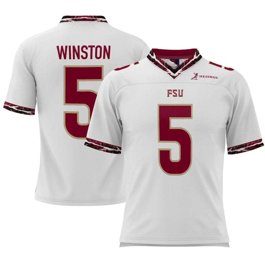 F.State Seminoles #5 Jameis Winston Player Heisman Football Jerseys ��C White American College Jerseys