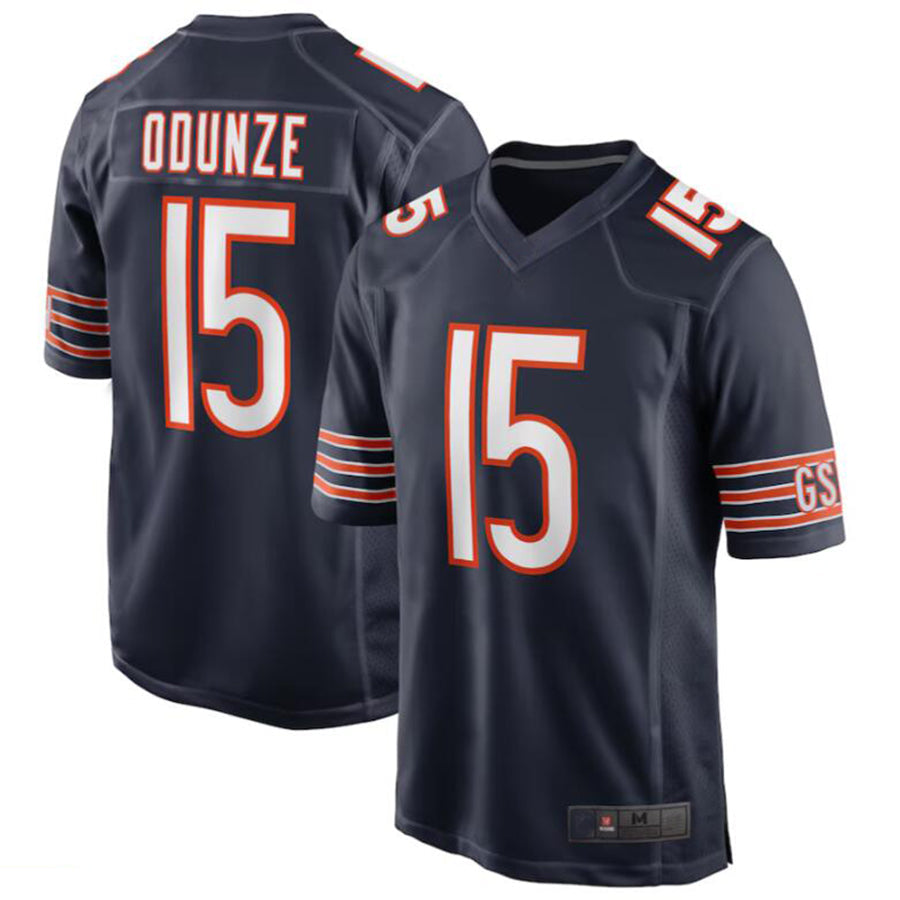 C.Bears #15 Rome Odunze Navy Player Game Football Jerseys