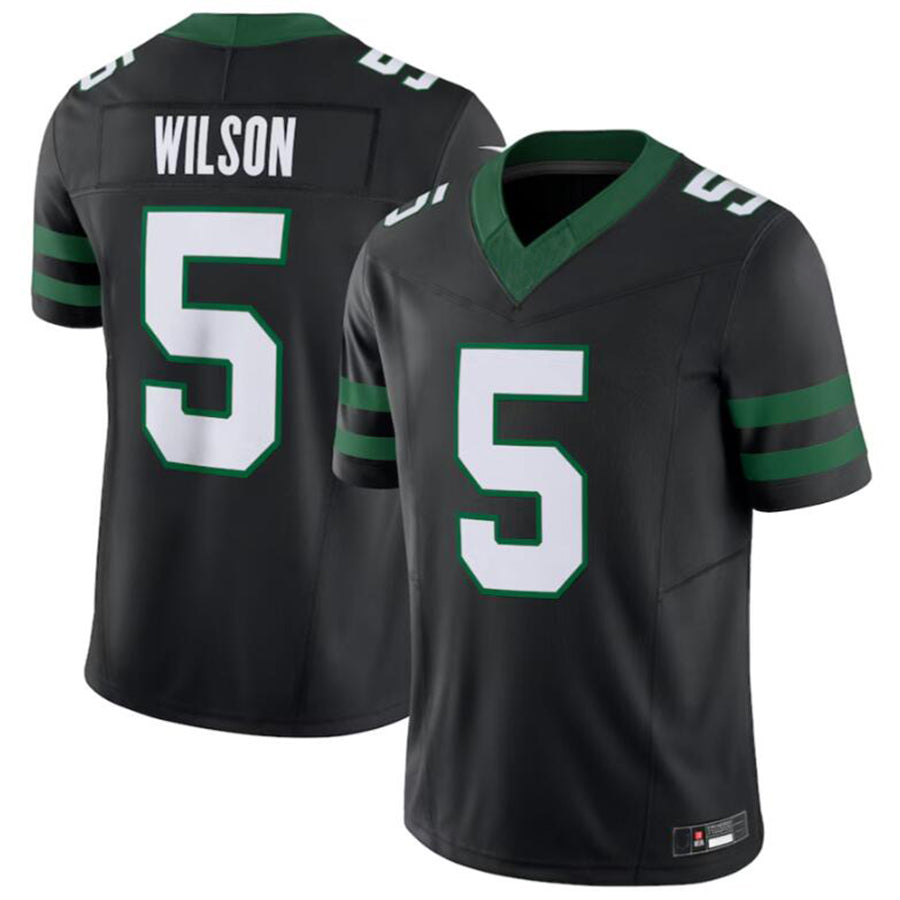 #5 Garrett Wilson Player NY.Jets Black Vapor F.U.S.E. Limited Football Jerseys