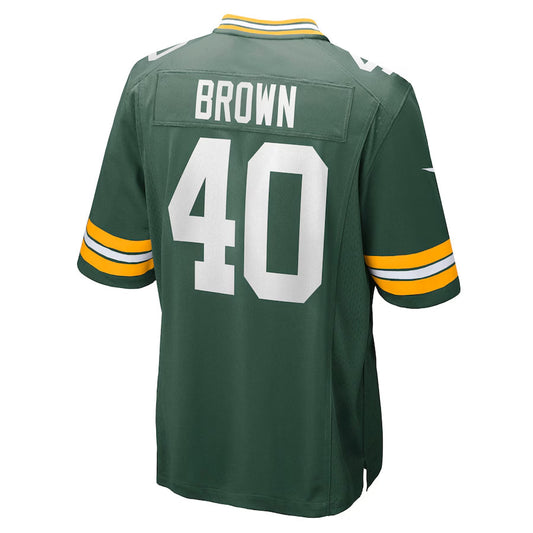 GB.Packers #40 Omar Brown Player Green Home Game Football Jerseys
