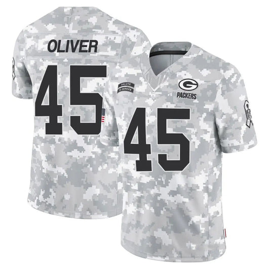 GB.Packers #45 Collin Oliver Player Arctic Camo Salute to Service Football Jerseys