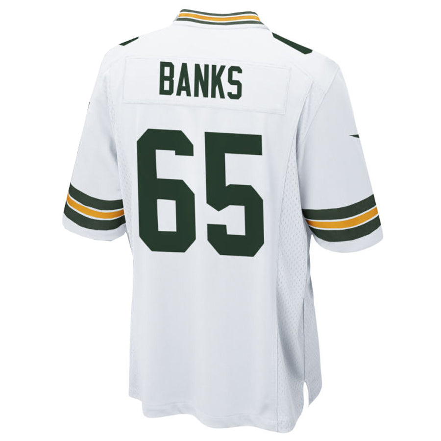 GB.Packers #65 Aaron Banks Player White Home Game Football Jerseys