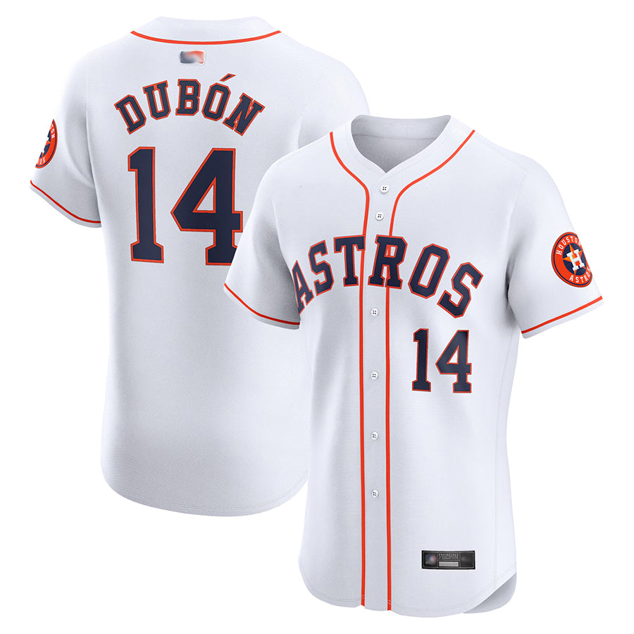 H.Astros #14 Mauricio Dubon Player Home Limited White Elite Baseball Jerseys