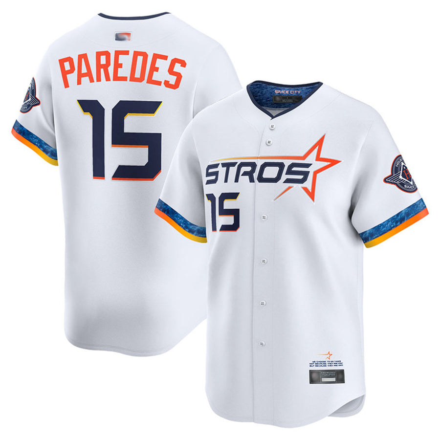 H.Astros #15 Isaac Paredes Player White City Connect Home Limited Baseball Jerseys