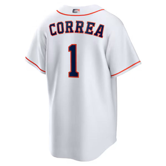H.Astros #1 Carlos Correa Player White Game Baseball Jerseys