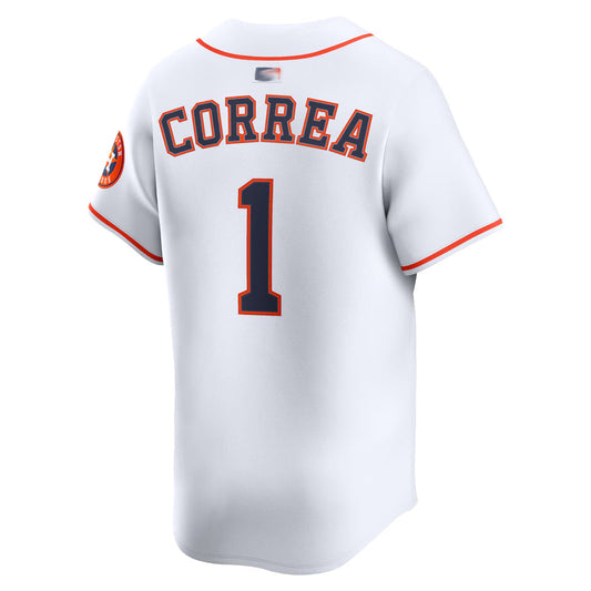 H.Astros #1 Carlos Correa Player White Home Limited Game Baseball Jerseys