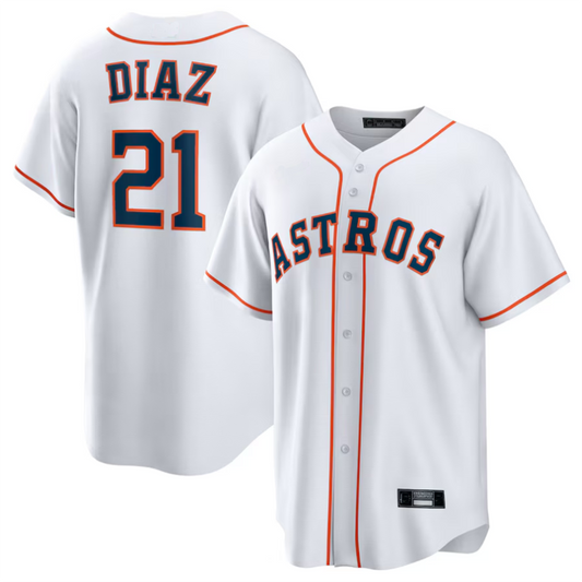 H.Astros #21 Yainer Diaz Player White Home Replica Baseball Jerseys