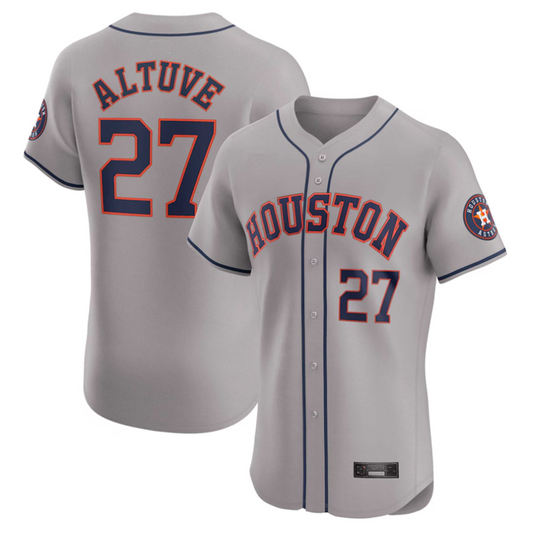 H.Astros #27 Jose Altuve Player Gray Replica Elite Baseball Jerseys
