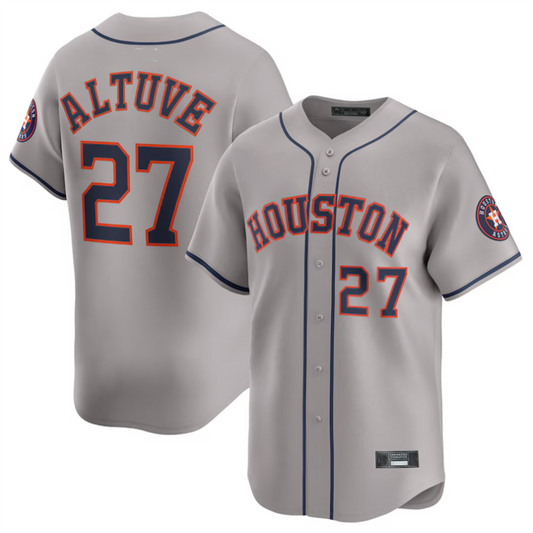 H.Astros #27 Jose Altuve Player Gray Road Limited Baseball Jerseys