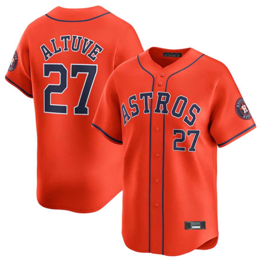 H.Astros #27 Jose Altuve Player Orange Game Limited Baseball Jerseys