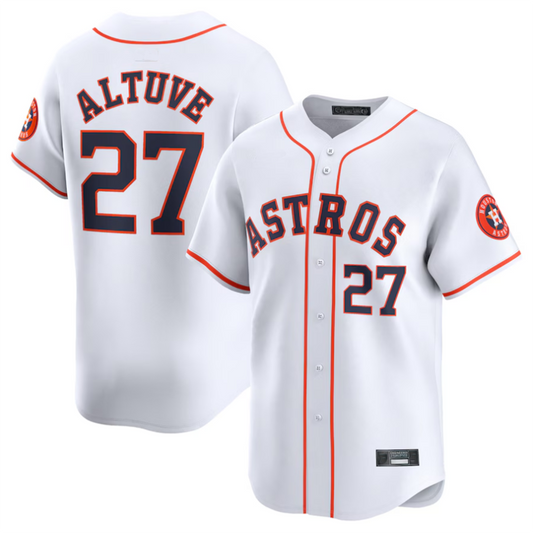 H.Astros #27 Jose Altuve Player White Home Limited Baseball Jerseys