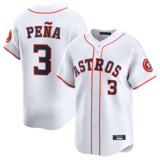 H.Astros #3 Jeremy Pe?a Player White Home Limited Baseball Jerseys