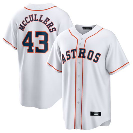 H.Astros #43 Lance McCullers Jr. Player White Home Replica Baseball Jerseys