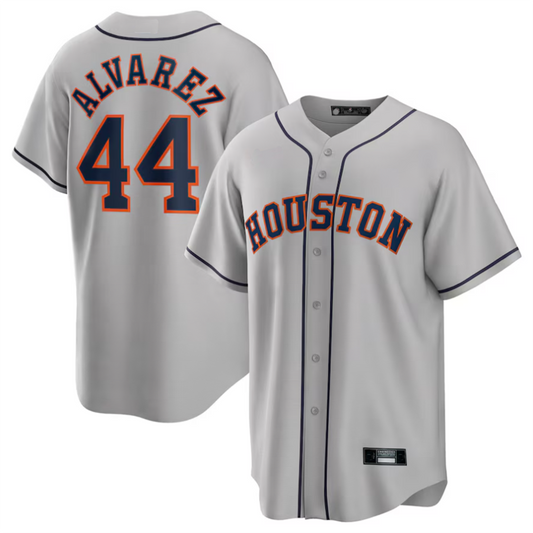 H.Astros #44 Yordan ����lvarez Player Gray Road Replica Baseball Jerseys