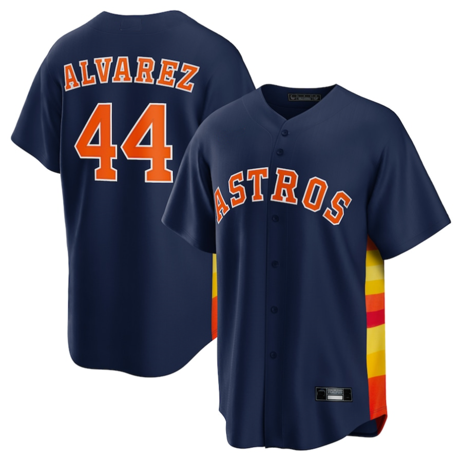 H.Astros #44 Yordan ����lvarez Player Navy Replica Game Baseball Jerseys