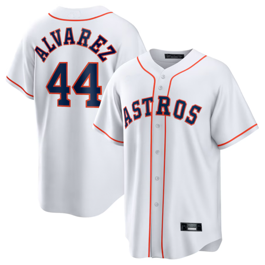 H.Astros #44 Yordan ����lvarez Player White Home Replica Baseball Jerseys