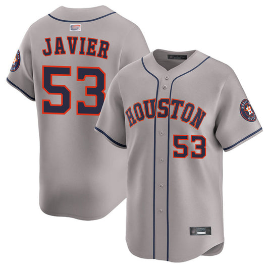 H.Astros #53 Cristian Javier Player Gray Road Limited Baseball Jerseys