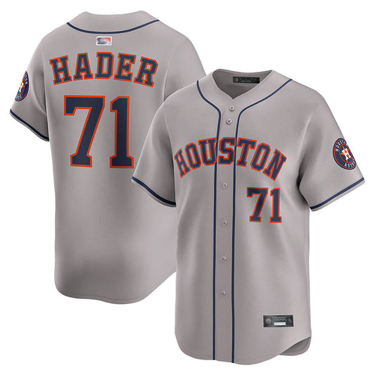 H.Astros #71 Josh Hader Player Gray Road Limited Baseball Jerseys