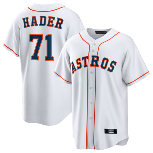 H.Astros #71 Josh Hader Player White Home Replica Baseball Jerseys