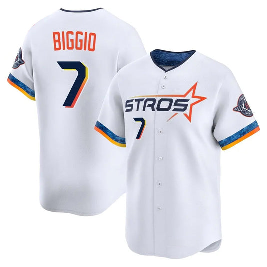 H.Astros #7 Craig Biggio Player  White Limited City Connect Baseball Jerseys