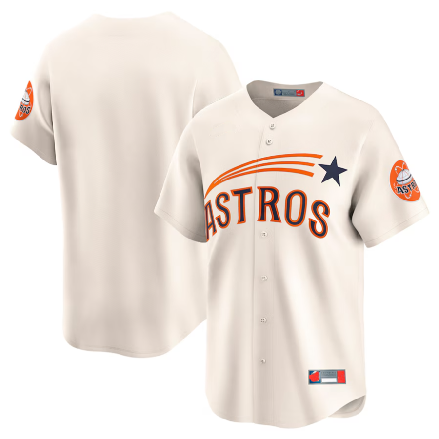 H.Astros Blank Player Cream Throwback Cooperstown Collection Limited Baseball Jerseys