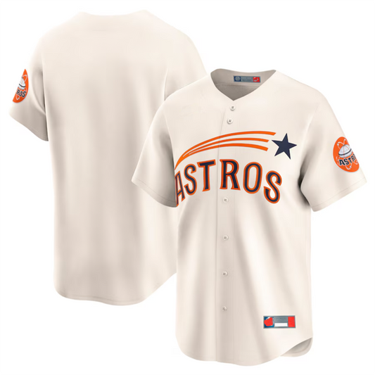 H.Astros Blank Player Cream Throwback Cooperstown Collection Limited Baseball Jerseys