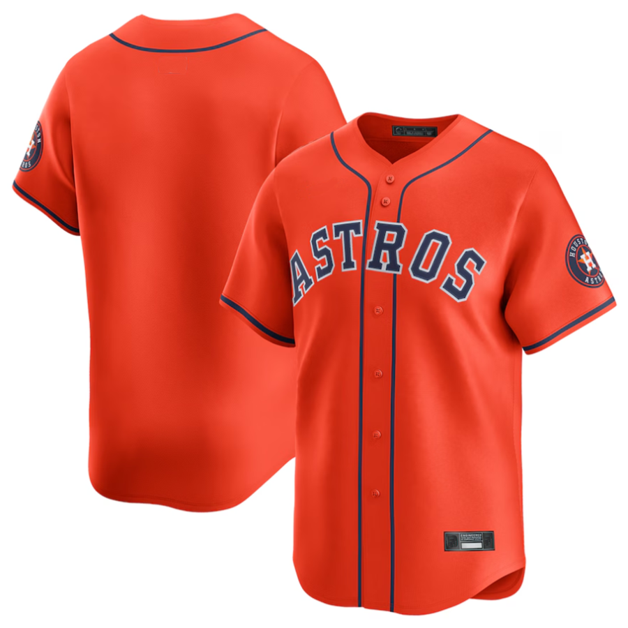 H.Astros Blank Player Orange Alternate Limited Game Baseball Jerseys
