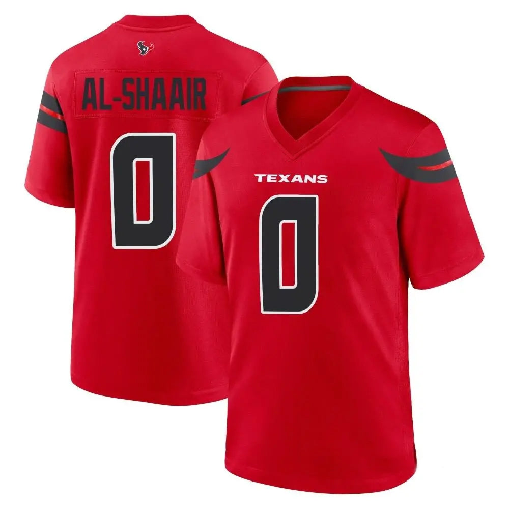 H.Texans #0 Azeez Al-Shaair Player Red Home Game Football Jerseys