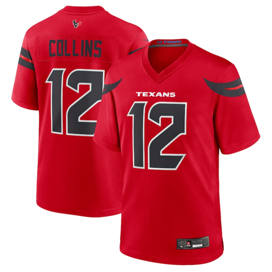 H.Texans #12 Nico Collins Player Red Game Football Jerseys