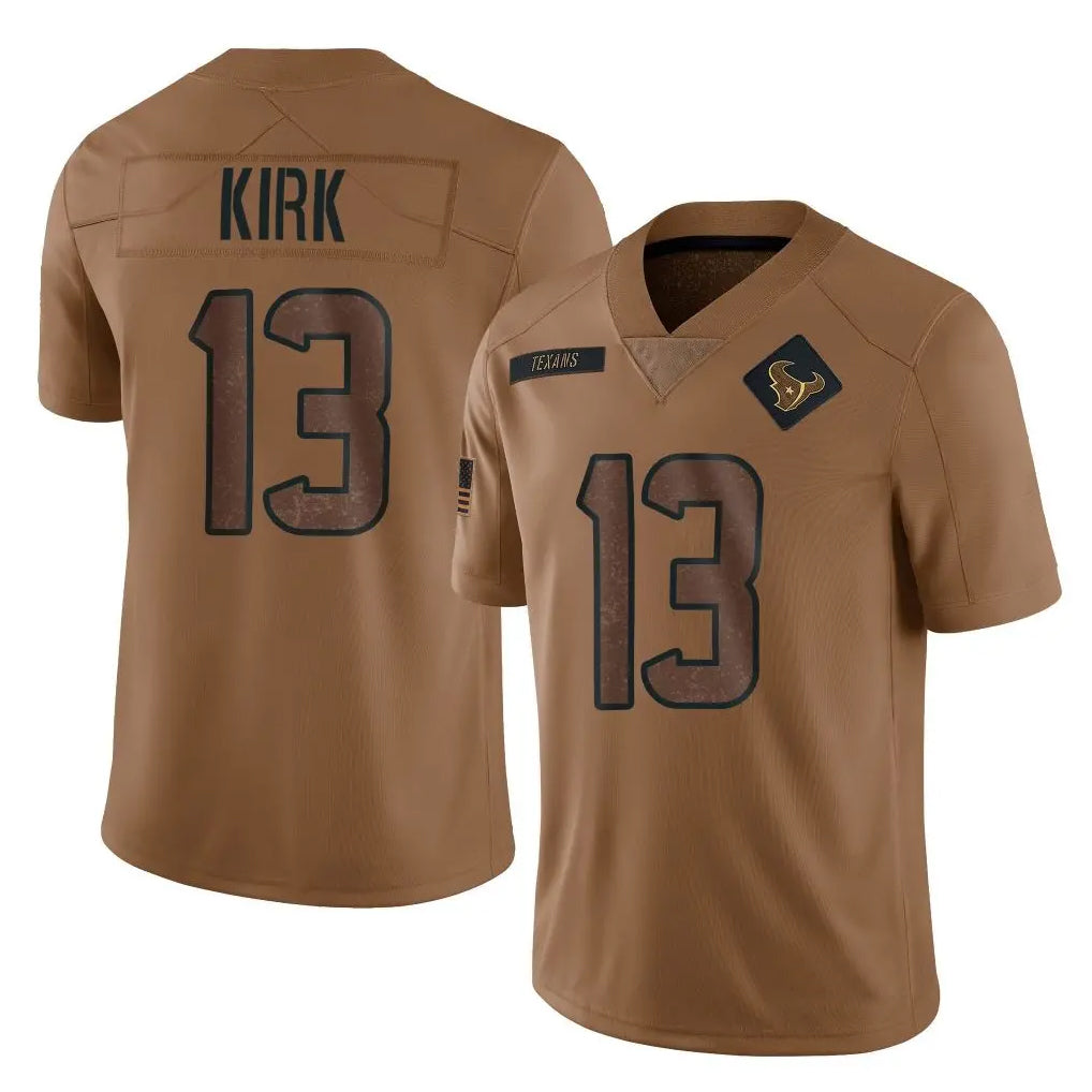 H.Texans #13 Christian Kirk Player Brown Salute To Service Limited Football Jerseys