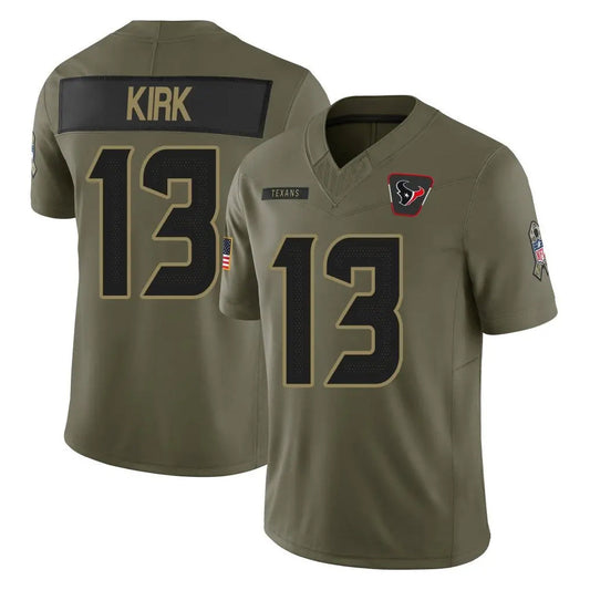 H.Texans #13 Christian Kirk Player Salute To Service Olive Football Jerseys