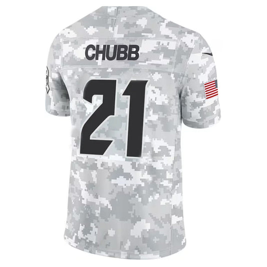H.Texans #21 Nick Chubb Player Arctic Camo Salute to Service Limited Football Jerseys